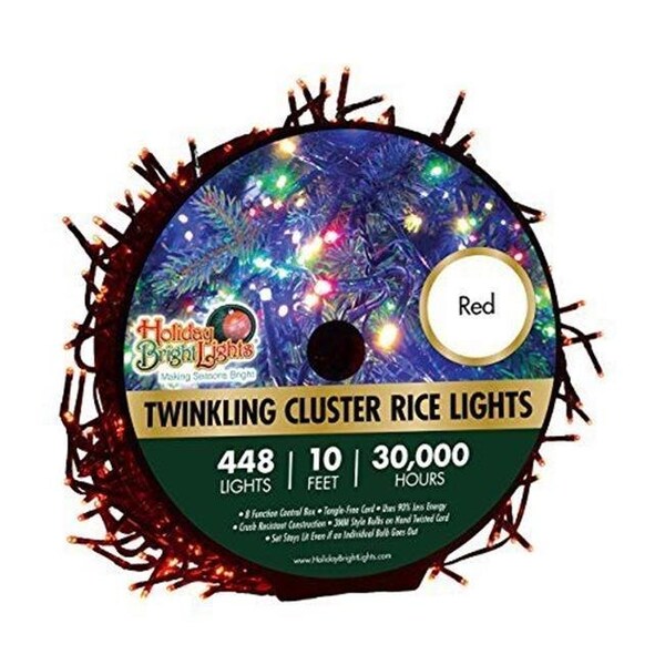 Nu Tsai Capital Dba Nu Tsai Capital DBA 7885171 10 ft. Cluster Rice Christmas Light Reel - Red; 448 Lights 7885171 - main
